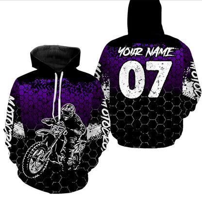 Purple Motocross Jersey Upf30+ Custom Dirt Bike Jersey Mens Women Off-Road Jersey Adult&Kid| CTP04