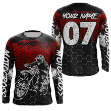 Load image into Gallery viewer, Red Motocross Jersey Upf30+ Custom Dirt Bike Jersey Mens Women Off-Road Jersey Adult&amp;Kid| CTP04