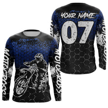 Load image into Gallery viewer, Blue Motocross Jersey Upf30+ Custom Dirt Bike Jersey Mens Women Off-Road Jersey Adult&amp;Kid| CTP04