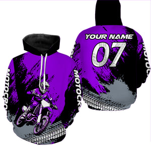 Custom Dirt Bike Jersey Purple Motocross Jersey Upf30+ Mens Women Racing Shirt| CTP30