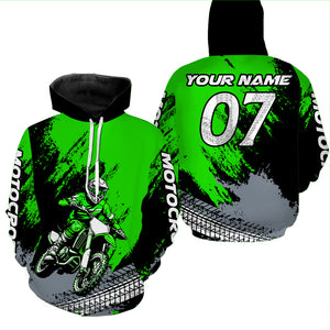 Custom Dirt Bike Jersey Green Motocross Jersey Upf30+ Mens Women Racing Shirt| CTP30