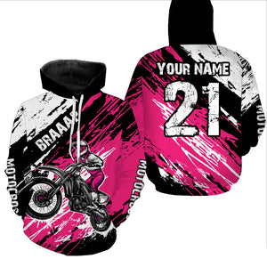 Adult&Kid pink custom dirt bike jersey Motocross jersey mens women braaap motocross shirt| CTP07