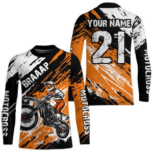 Adult&Kid orange custom dirt bike jersey Motocross jersey mens women braaap motocross shirt| CTP07