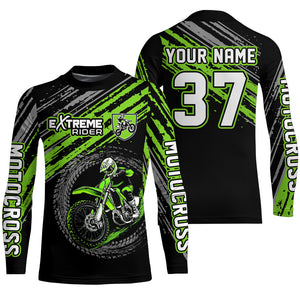 Adult&Kid Custom Dirt Bike Jersey Motocross Jersey Upf30+ Mens Women Motocross Shirt| CTP57