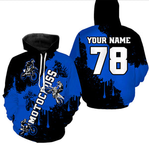 Blue custom dirt bike jersey adult&kid Motocross jersey upf30+ mens women Motocross Shirt| CTP03