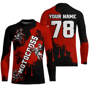 Red custom dirt bike jersey adult&kid Motocross jersey upf30+ mens women Motocross Shirt| CTP03