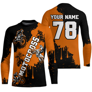 Orange custom dirt bike jersey adult&kid Motocross jersey upf30+ mens women Motocross Shirt| CTP03