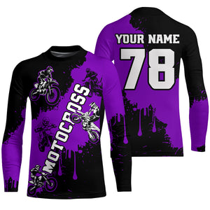 Purple custom dirt bike jersey adult&kid Motocross jersey upf30+ mens women Motocross Shirt| CTP03
