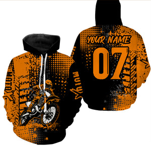 Adult&Kid Orange Custom Dirt Bike Jersey Motocross Jersey Upf30+ Motocross Shirt| CTP73