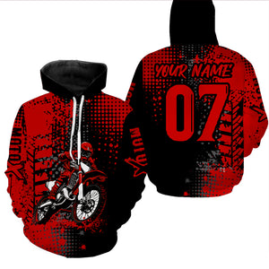 Adult&Kid Red Custom Dirt Bike Jersey Motocross Jersey Upf30+ Motocross Shirt| CTP73