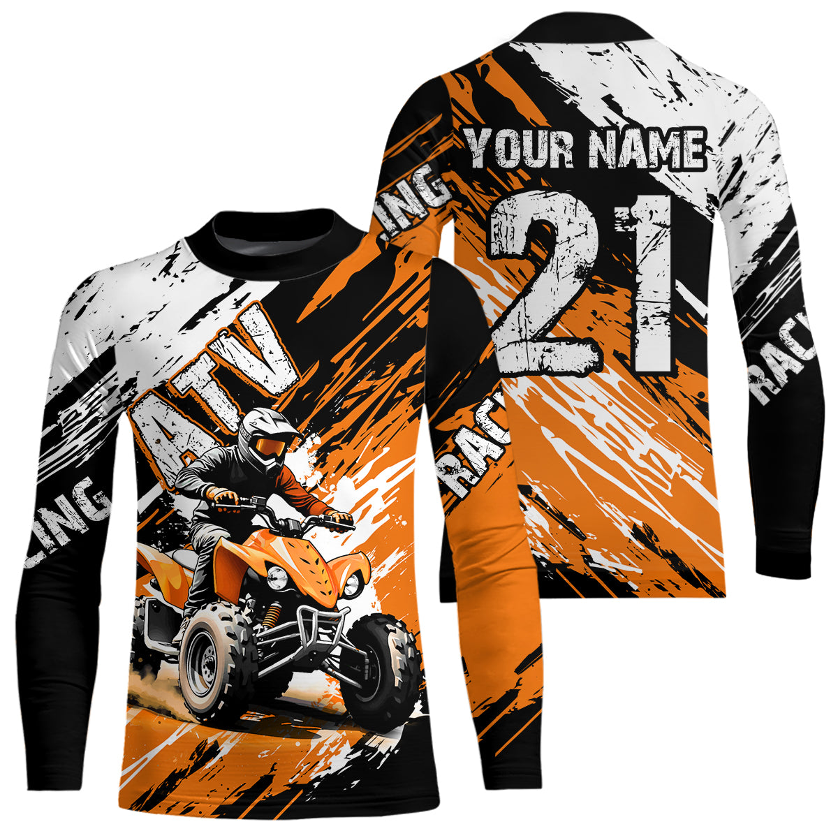 Orange Atv Motocross Jersey Custom Off-Road Quad Bike Shirt For Men Women Kid Youth Mx Dirt Bike NHN006