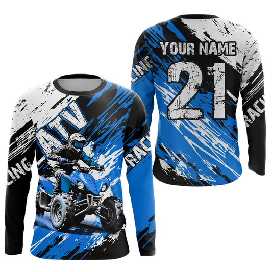 Blue Atv Motocross Jersey Custom Off-Road Quad Bike Shirt For Men Women Kid Youth Mx Dirt Bike NHN006