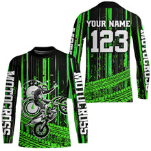 Load image into Gallery viewer, Green Motocross Jersey Upf30+ Custom Dirt Bike Jersey Mens Women Off-Road Jersey Adult&amp;Kid| CTP60