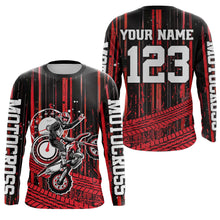 Load image into Gallery viewer, Red Motocross Jersey Upf30+ Custom Dirt Bike Jersey Mens Women Off-Road Jersey Adult&amp;Kid| CTP60
