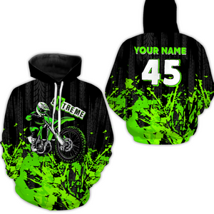 Adult&Kid green custom Motocross jersey upf30+ dirt bike jersey mens women Motocross Shirt| CTP01
