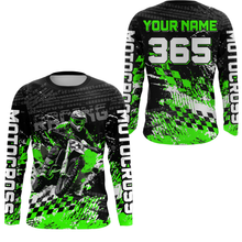 Load image into Gallery viewer, Green Dirt Bike Jersey Motocross Jersey Upf30+ Custom Mens Women Off-Road Jersey| CTP44