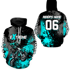 Adult&Kid turquoise custom dirt bike jersey motocross jersey mens women extreme motocross shirt| CTP08