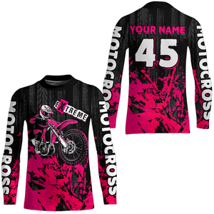 Adult&Kid pink custom Motocross jersey upf30+ dirt bike jersey mens women Motocross Shirt| CTP01