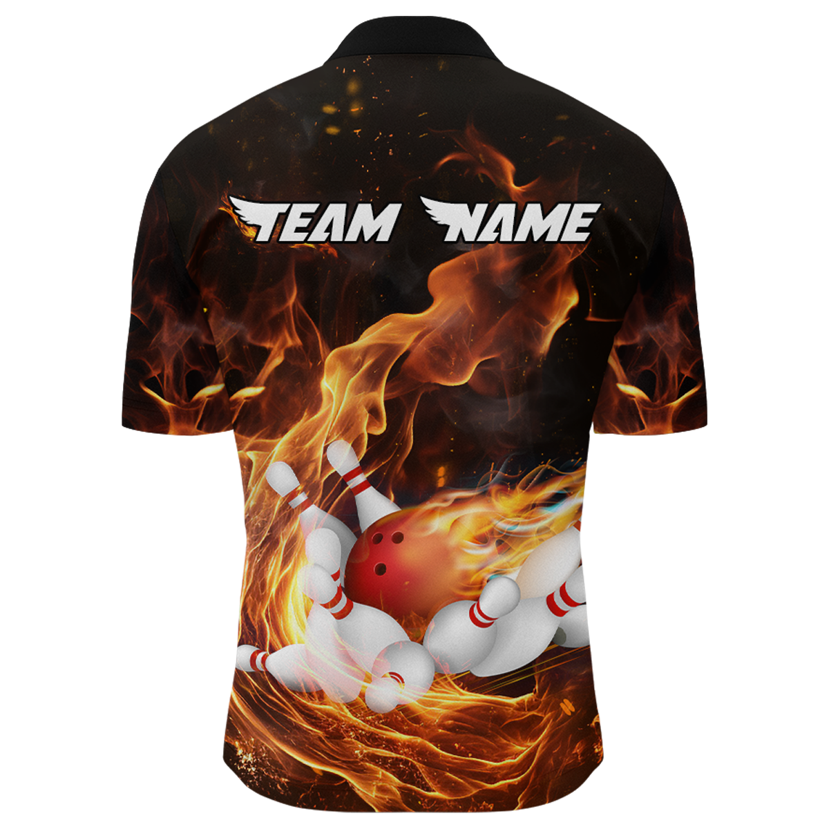 Custom Flame Bowling Jersey For Men Bowling Shirt Team Bowling Quarter-Zip Shirt CP10