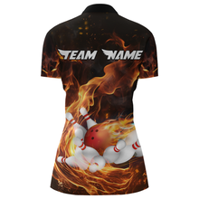 Load image into Gallery viewer, Custom Flame Bowling Jersey For Men Bowling Shirt Team Bowling Quarter-Zip Shirt CP10