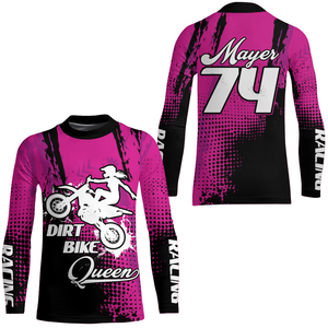 Dirt Bike Queen Custom Motocross Jersey for Girl Women Upf30+Racing Shirt| CTP10
