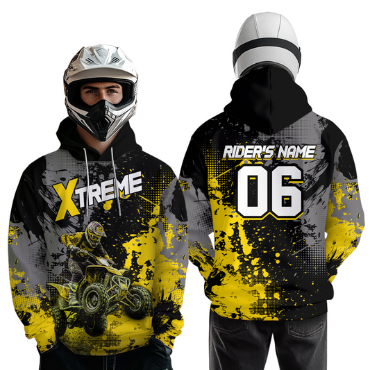 Custom ATV Motocross Hoodie Yellow Upf30+ Extreme Quad Bike Off-Road Jersey Men Kid Mx Riding Hoodied NHN010