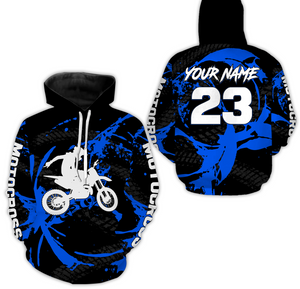 Custom Dirt Bike Jersey Blue Motocross Jersey Upf30+ Mens Women Racing Shirt| CTP28