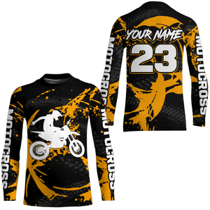 Custom Dirt Bike Jersey Orange Motocross Jersey Upf30+ Mens Women Racing Shirt| CTP28