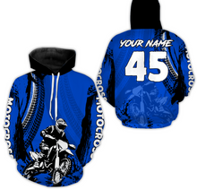 Load image into Gallery viewer, Adult&amp;Kid Blue Custom Motocross Jersey UPF30+ MX Racing Biker Off-road Dirt Bike Racewear| CTP65