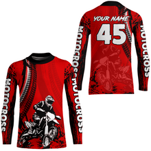 Load image into Gallery viewer, Adult&amp;Kid Red Custom Motocross Jersey UPF30+ MX Racing Biker Off-road Dirt Bike Racewear| CTP65