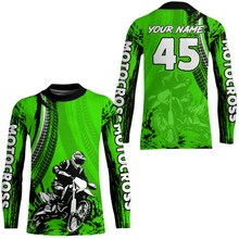 Load image into Gallery viewer, Adult&amp;Kid Green Custom Motocross Jersey UPF30+ MX Racing Biker Off-road Dirt Bike Racewear| CTP65
