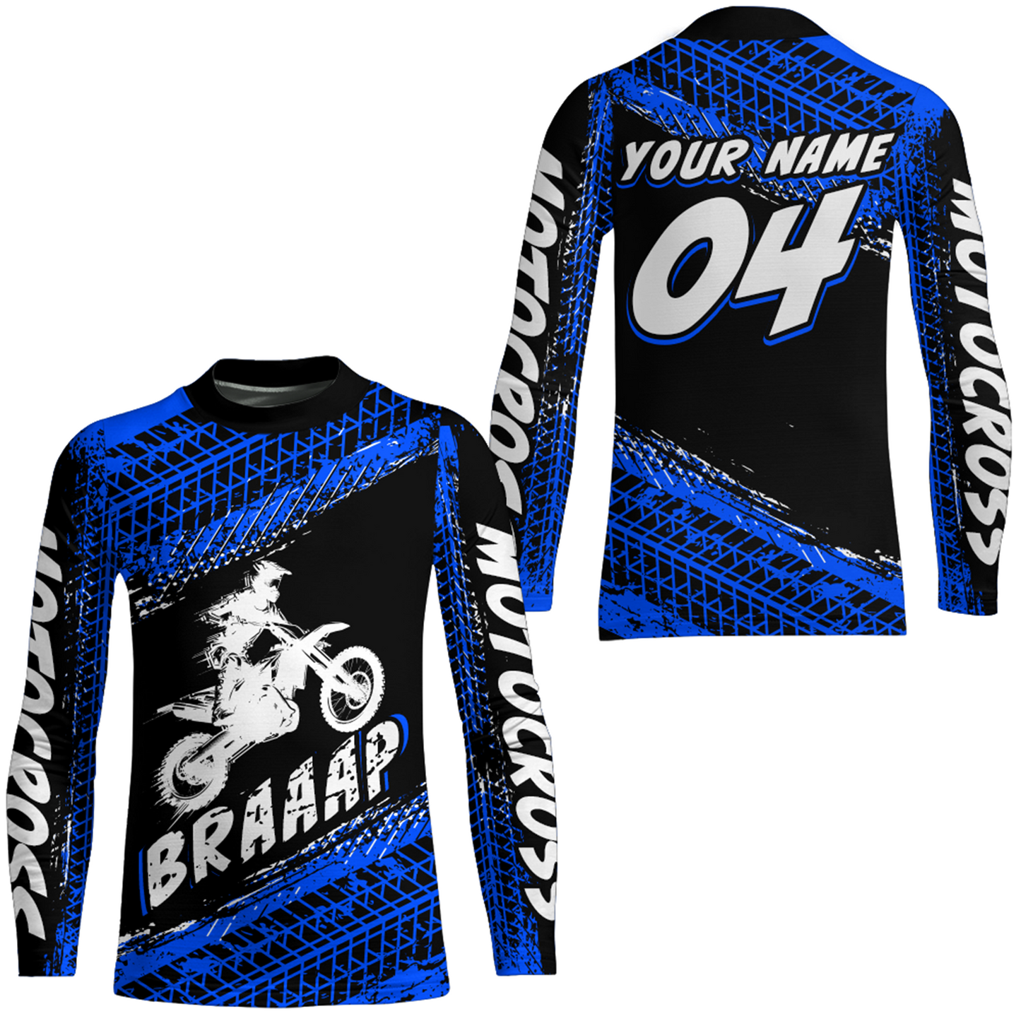 Custom Dirt Bike Jersey Blue Motocross Jersey Upf30+ Mens Women Racing Shirt| CTP27