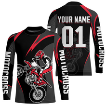 Load image into Gallery viewer, Adult &amp; Kid Custom Red and Black Motocross Jersey Dirt Bike Shirt Motorcycle Jersey Team Shirt MX Jersey| CTP106