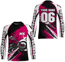 Load image into Gallery viewer, Custom Motocross Jersey Pink Dirt Bike Clothes Upf30+ Mens Women Motorcycle Jersey| CTP59