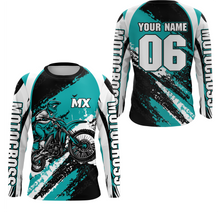 Load image into Gallery viewer, Custom Motocross Jersey Turquoise Dirt Bike Clothes Upf30+ Mens Women Motorcycle Jersey| CTP59