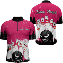 Load image into Gallery viewer, Pink Bowling Jersey Men And Women Custom Funny Bowling Shirts Unisex Polo Bowling Team Shirt CP15
