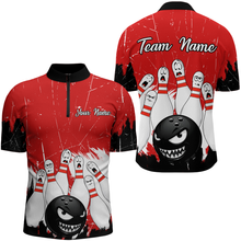 Load image into Gallery viewer, Red Bowling Jersey Men And Women Custom Funny Bowling Shirts Unisex Polo Bowling Team Shirt CP15