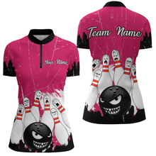 Load image into Gallery viewer, Pink Bowling Jersey Men And Women Custom Funny Bowling Shirts Unisex Polo Bowling Team Shirt CP15