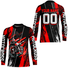 Load image into Gallery viewer, Adult&amp;Kid Red Dirt Bike Jersey Motocross Jersey Upf30+ Custom Mens Women Off-Road Jersey| CTP05
