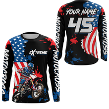 Load image into Gallery viewer, Adult&amp;Kid Custom US Flag Motocross Jersey UPF30+ MX Racing Biker Off-road Dirt Bike Racewear| CTP62