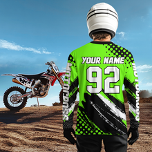 Load image into Gallery viewer, Personalized Green Racing Jersey Motocross for Men Women Kid Upf30+ Youth Off-Road Racing Jersey DNT02