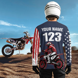 American Flag Motocross Jersey Custom for Kid Men Women Patriotic Dirt Bike Shirt XM333