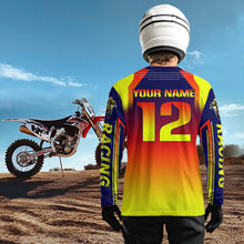 Load image into Gallery viewer, Yellow Orange Motocross Racing Jersey UPF30+ MX Racing Dirt Bike Jersey Kid Men Women DNT04