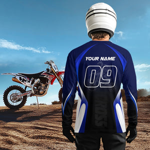 Custom Blue Motocross Jersey for Men Kid Women Racing Dirt Bike Off-road Shirt XM338