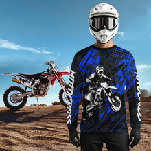 Load image into Gallery viewer, Blue Motocross Racing Jersey UPF30+ MX Racing Dirt Bike Jersey Kid Men Women DNT06