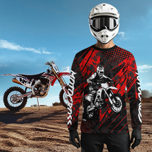 Load image into Gallery viewer, Red Motocross Racing Jersey UPF30+ MX Racing Dirt Bike Jersey Kid Men Women DNT06