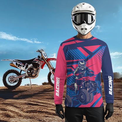 Blue&Pink ATV Racing Jersey ATV Riding Shirt for Kid Adult Youth Quad Bike ATV Jersey MX119