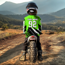 Load image into Gallery viewer, Personalized Green Racing Jersey Motocross for Men Women Kid Upf30+ Youth Off-Road Racing Jersey DNT02
