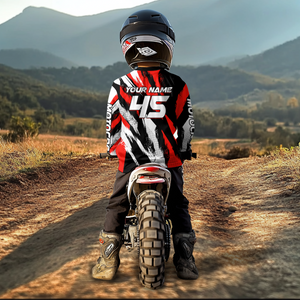 Personalized Red Motocross Racing Jersey Men Women Kid Upf30+ Dirt Bike Jersey Shirt Racing Jersey DNT03