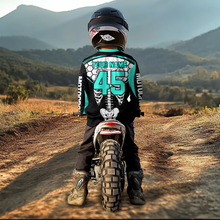 Load image into Gallery viewer, Turquoise Bone Motocross Racing Jersey UPF30+ MX Racing Dirt Bike Jersey Kid Men Women DNT01